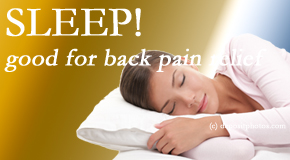Hollstrom & Associates Inc shares research that says good sleep helps keep back pain at bay. 