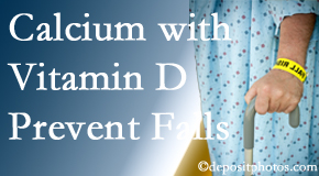 Calcium and vitamin D supplementation may be suggested to Largo chiropractic patients who are at risk of falling.