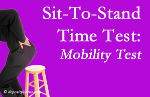 Largo chiropractic patients are encouraged to check their mobility via the sit-to-stand test…and increase mobility by doing it!