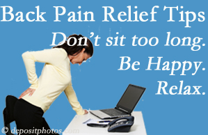 Hollstrom & Associates Inc reminds you to not sit too long to keep back pain at bay!