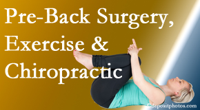 Hollstrom & Associates Inc offers beneficial pre-back surgery chiropractic care and exercise to physically prepare for and possibly avoid back surgery.