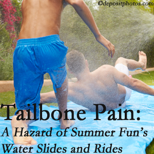Hollstrom & Associates Inc uses chiropractic manipulation to ease tailbone pain after a Largo water ride or water slide injury to the coccyx.