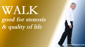 Hollstrom & Associates Inc encourages walking and guideline-recommended non-drug therapy for spinal stenosis, reduction of its pain, and improvement in walking.