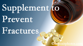 Hollstrom & Associates Inc suggests nutritional supplementation with vitamin D and calcium to prevent osteoporotic fractures.