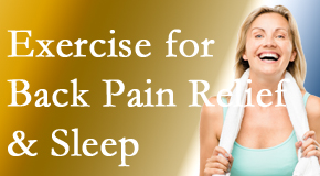 Hollstrom & Associates Inc shares new research about the benefit of exercise for back pain relief and sleep. 