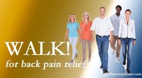 Hollstrom & Associates Inc urges Largo back pain sufferers to walk to lessen back pain and related pain.