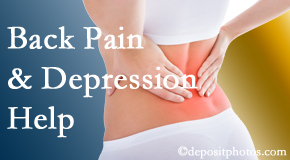 Largo depression related to chronic back pain often resolves with our chiropractic treatment plan’s Cox® Technic Flexion Distraction and Decompression.