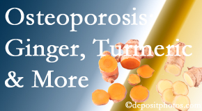 Hollstrom & Associates Inc presents benefits of ginger, FLL and turmeric for osteoporosis care and treatment.