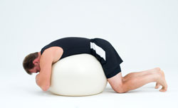 Low back stability ball exercise