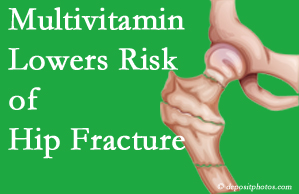 Largo hip fracture risk is decreased by multivitamin supplementation. 